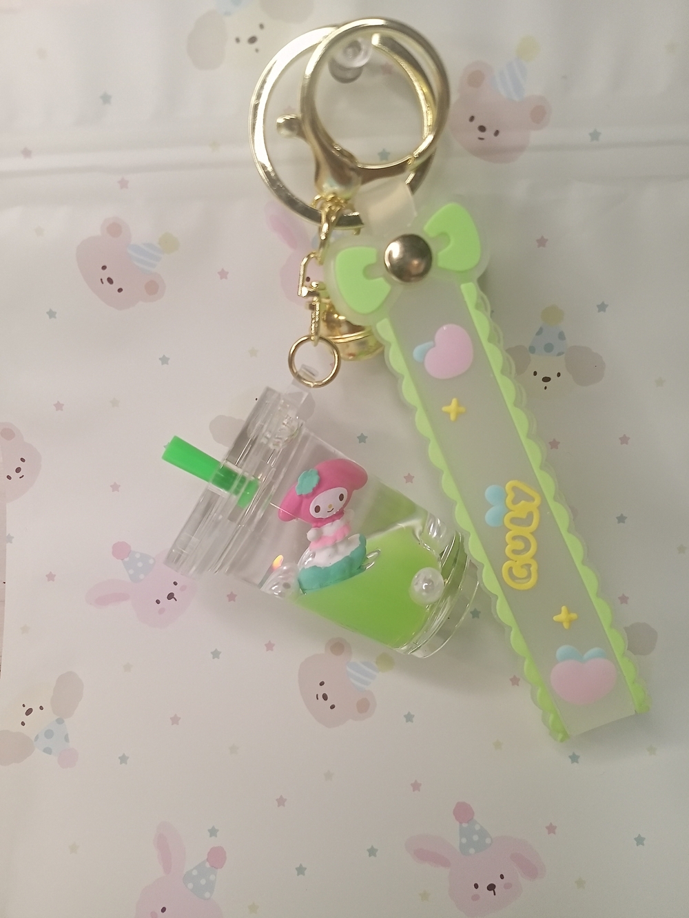 Sanrio My Melody Boba Milk Tea Liquid Float Keychain - Picture 1 of 6